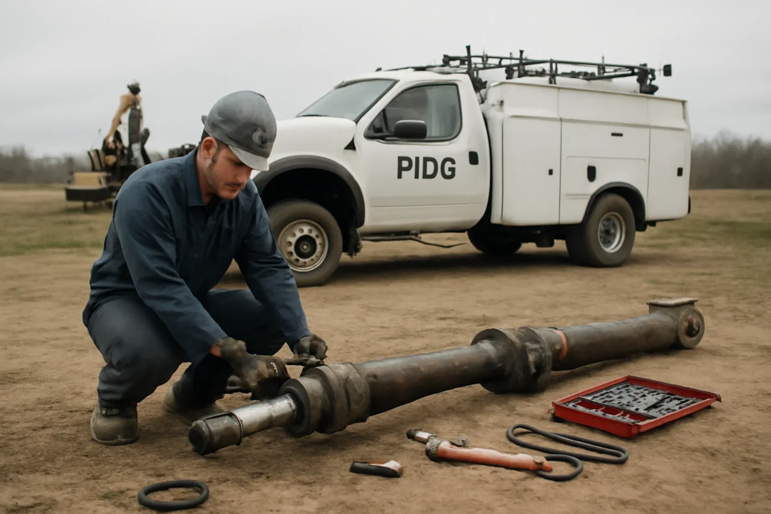 Hydraulic Repair vs Replacement support scene showing working equipment and service support