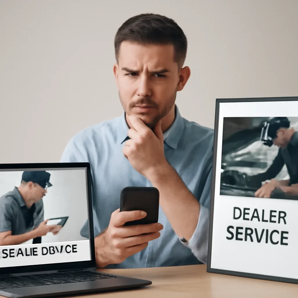 Customer decision-making scene for Mobile Repair vs Dealer Service