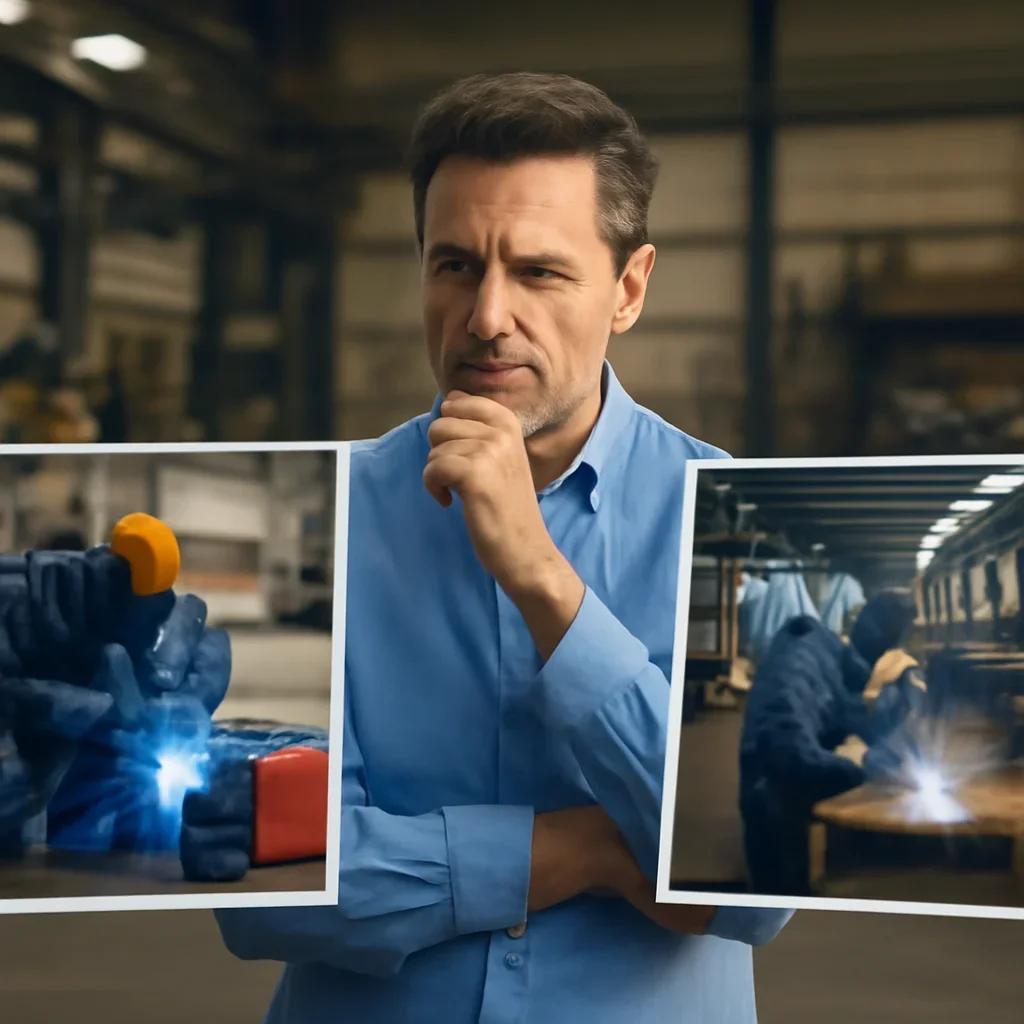 Customer decision-making scene for Portable Welding vs Shop Welding