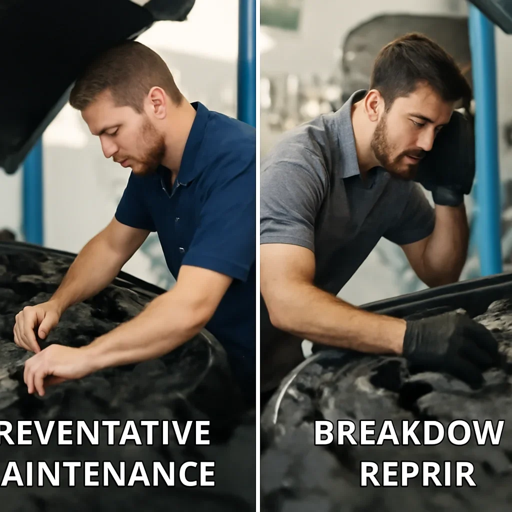 Side-by-side service comparison for Preventative Maintenance vs Breakdown Repair