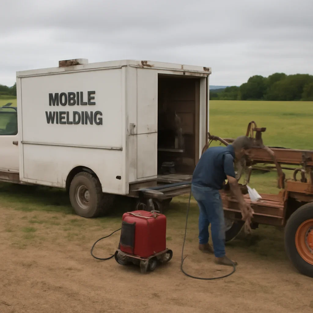 Mobile welding service support for working equipment