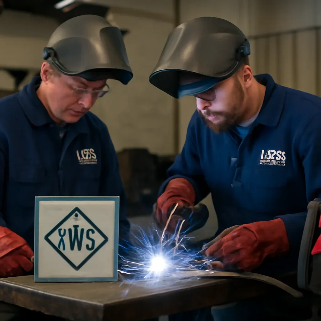 AWS-Certified Welding capability shown with technicians and equipment