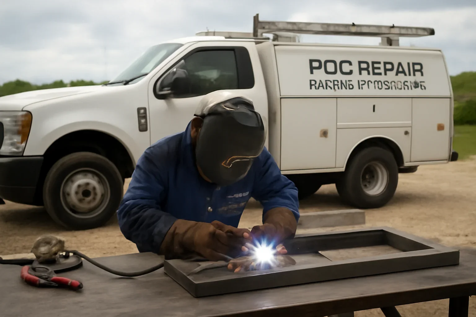 Custom Metal Fabrication Capabilities support scene showing working equipment and service support