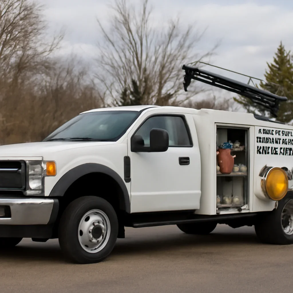 Equipment and service truck representing Mobile Service Trucks response
