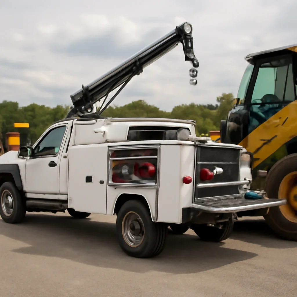 Equipment and service truck representing On-Site Equipment Repair response