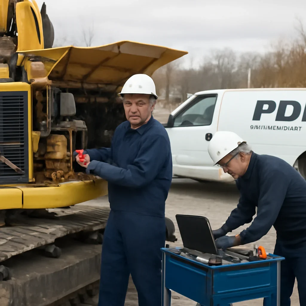 On-Site Equipment Repair capability shown with technicians and equipment