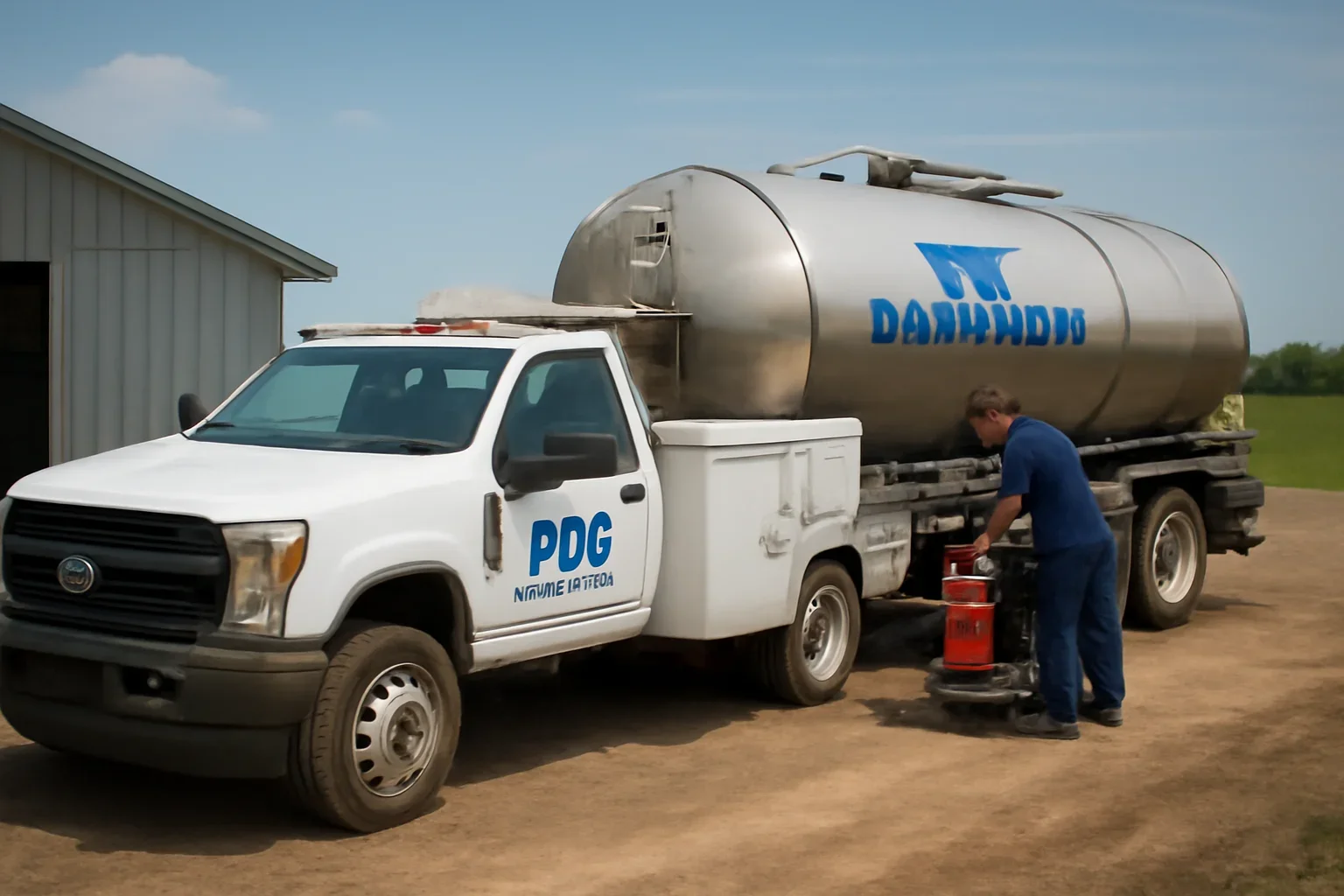 Dairy Farms support scene showing working equipment and service support