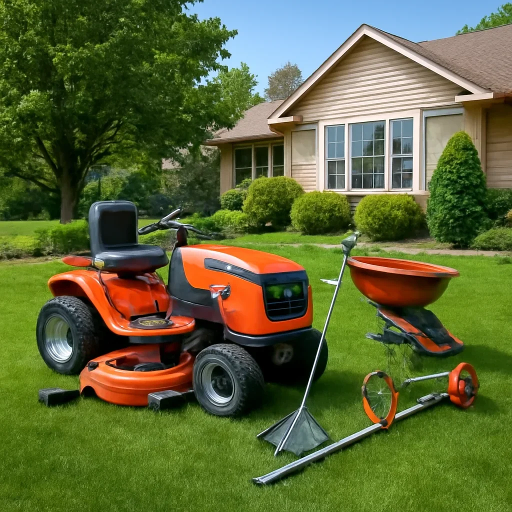 Service-ready equipment for landscaping & property maintenance