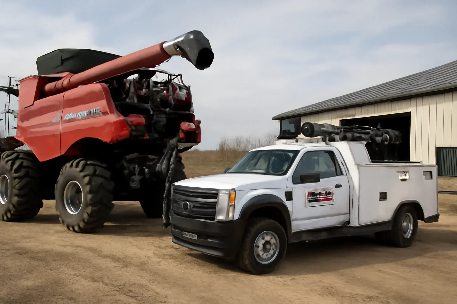 Case IH Equipment support scene showing working equipment and service support