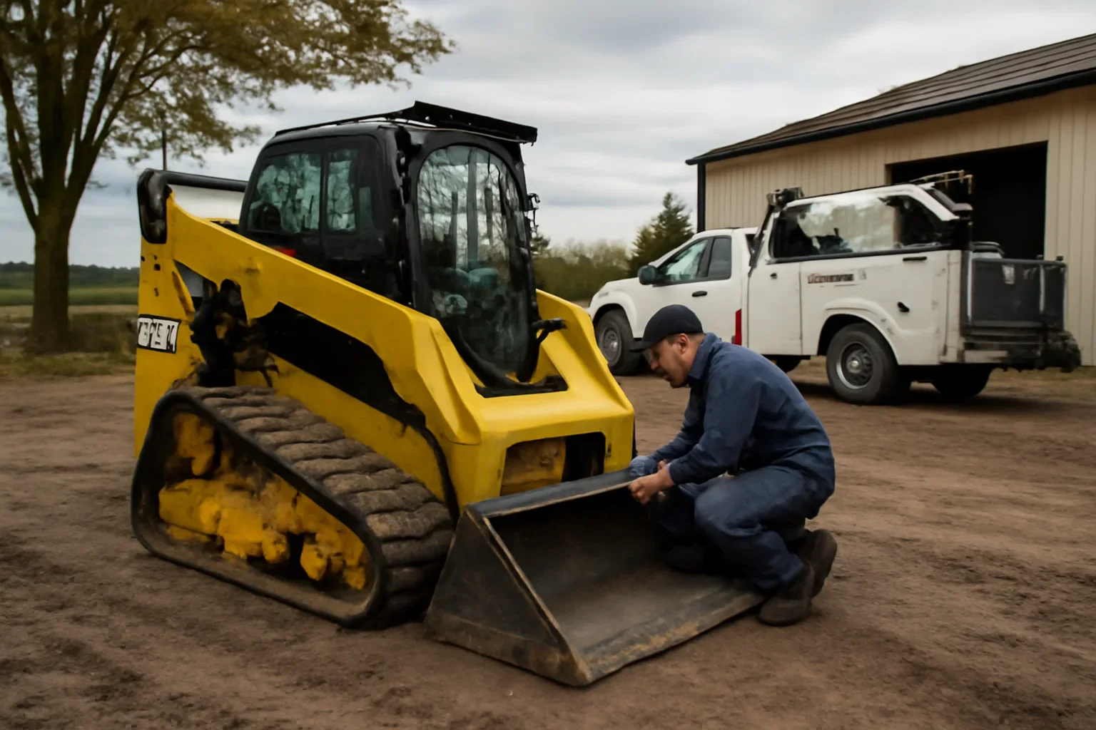 Caterpillar Equipment support scene showing working equipment and service support