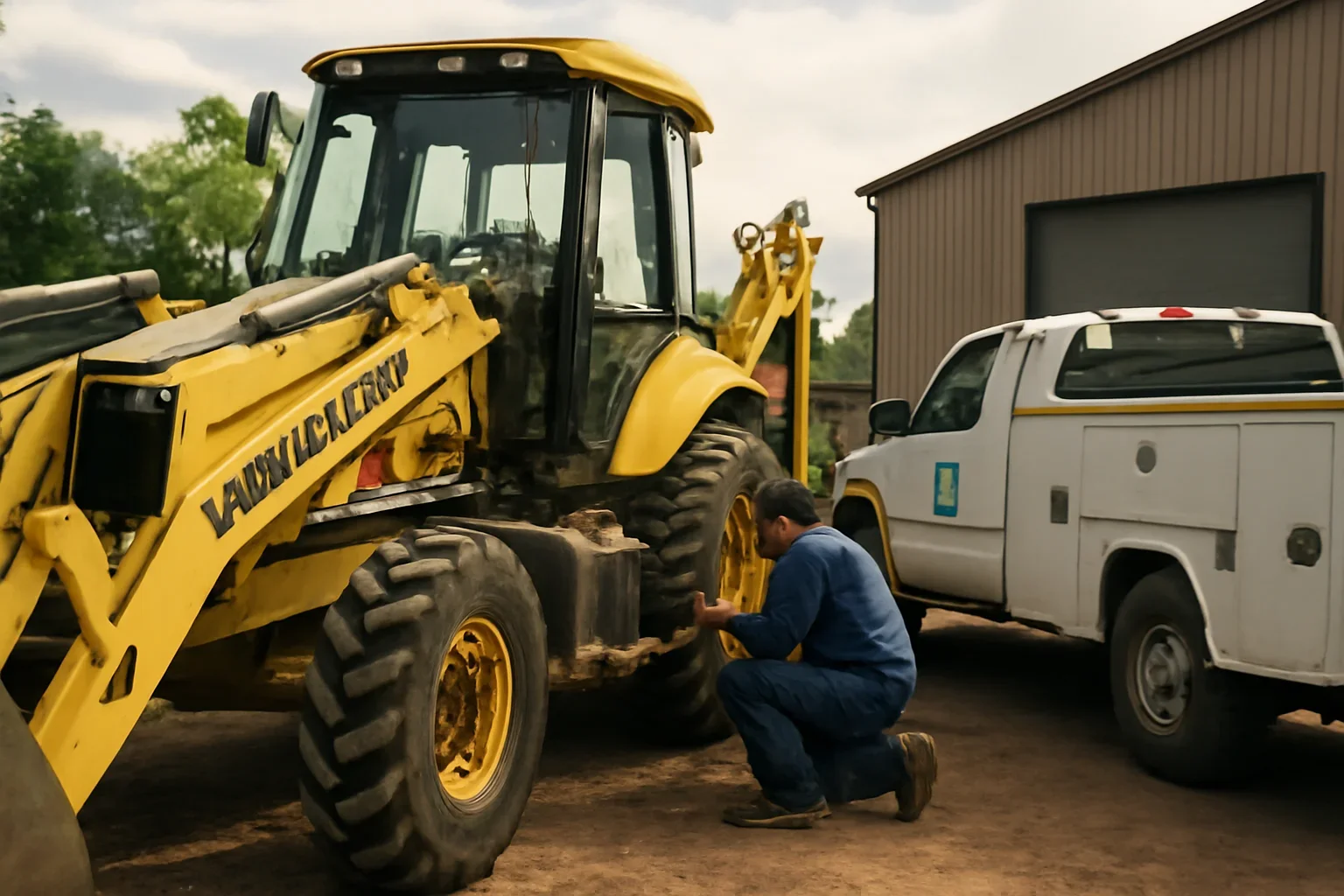 New Holland Equipment support scene showing working equipment and service support