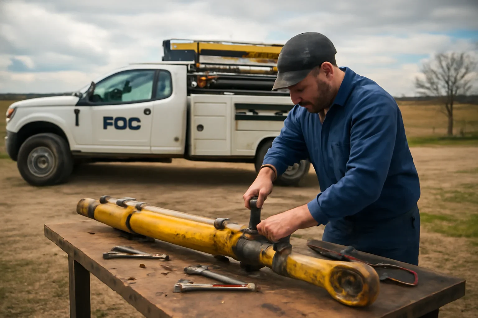 Hydraulic Repair Near Me support scene showing working equipment and service support