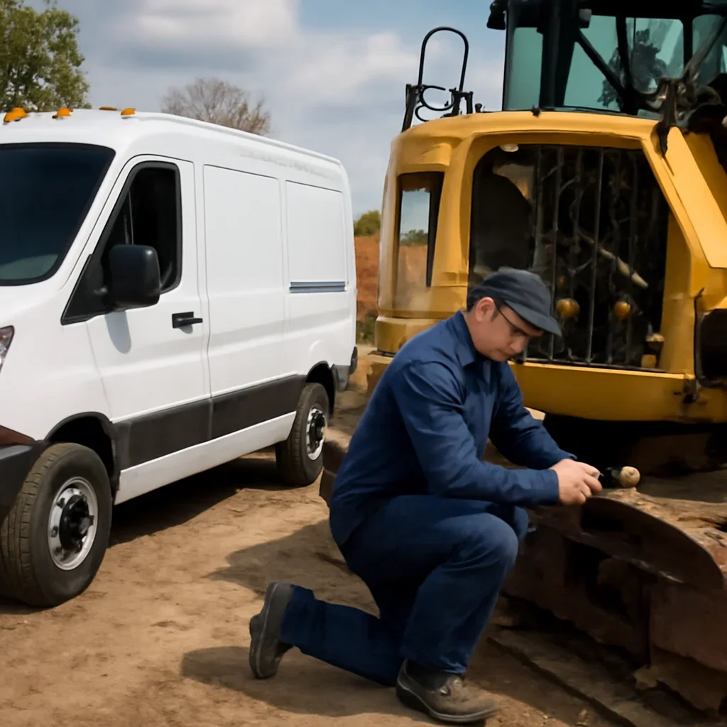 Mobile service support connected to On-Site Heavy Equipment Repair