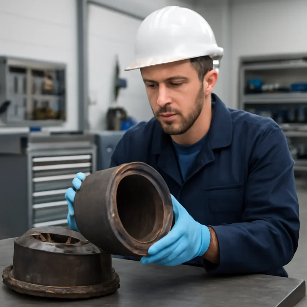 Emergency Breakdown Repair work on equipment components in a shop setting