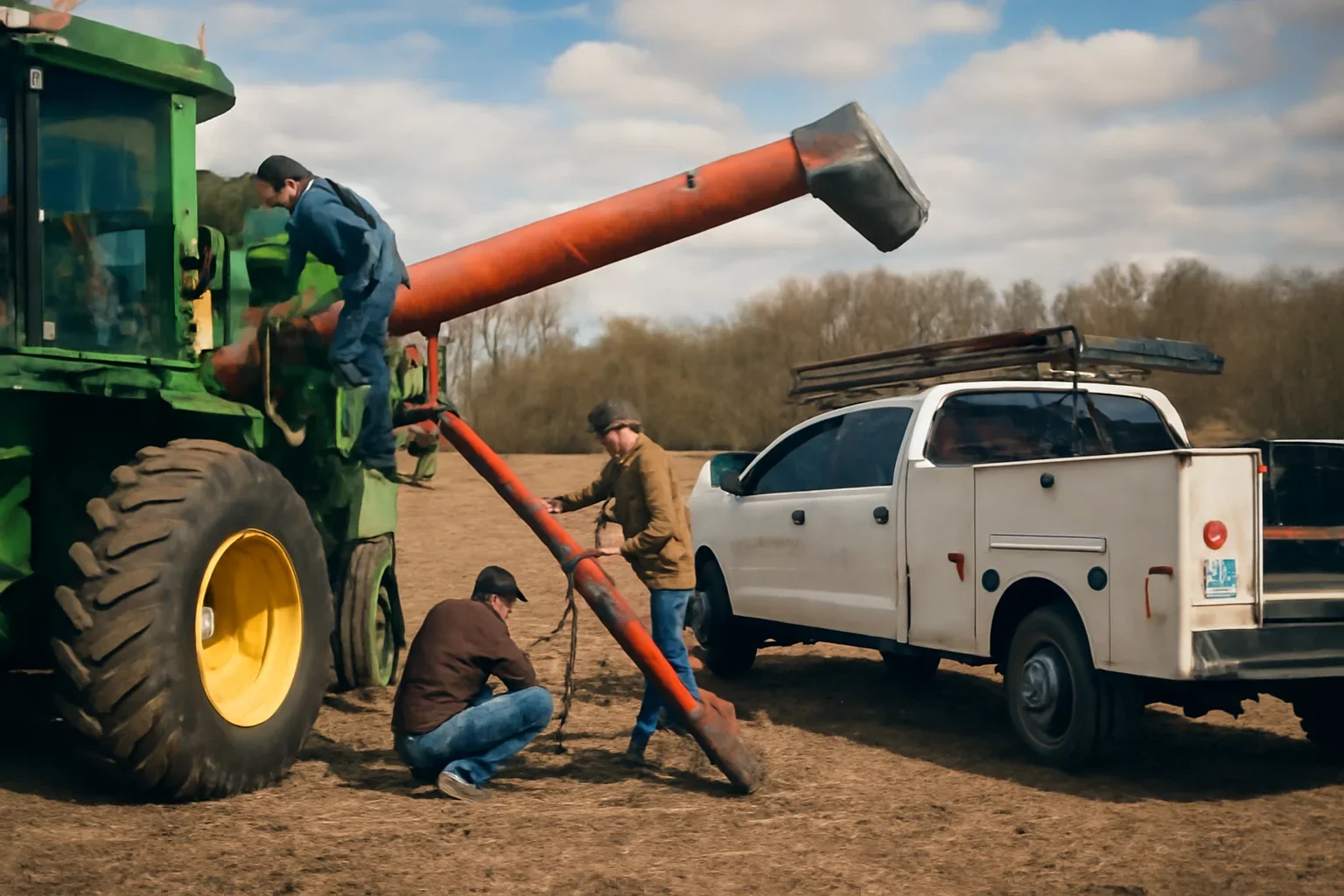 Farm Equipment Installation support scene showing working equipment and service support