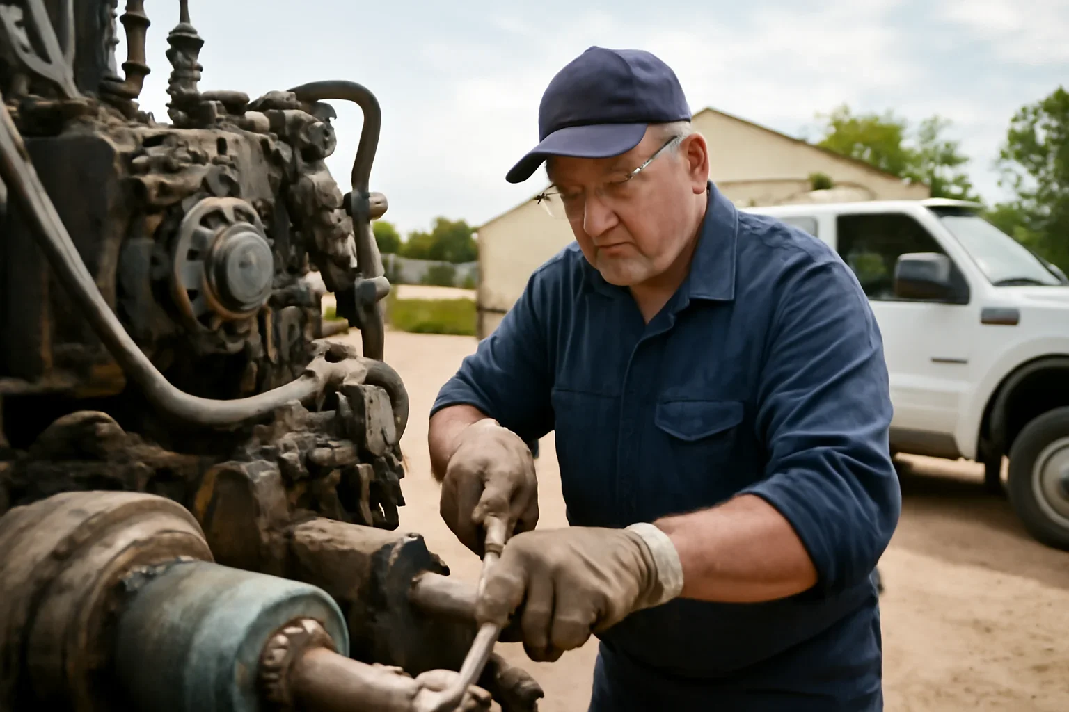Preventative Maintenance support scene showing working equipment and service support
