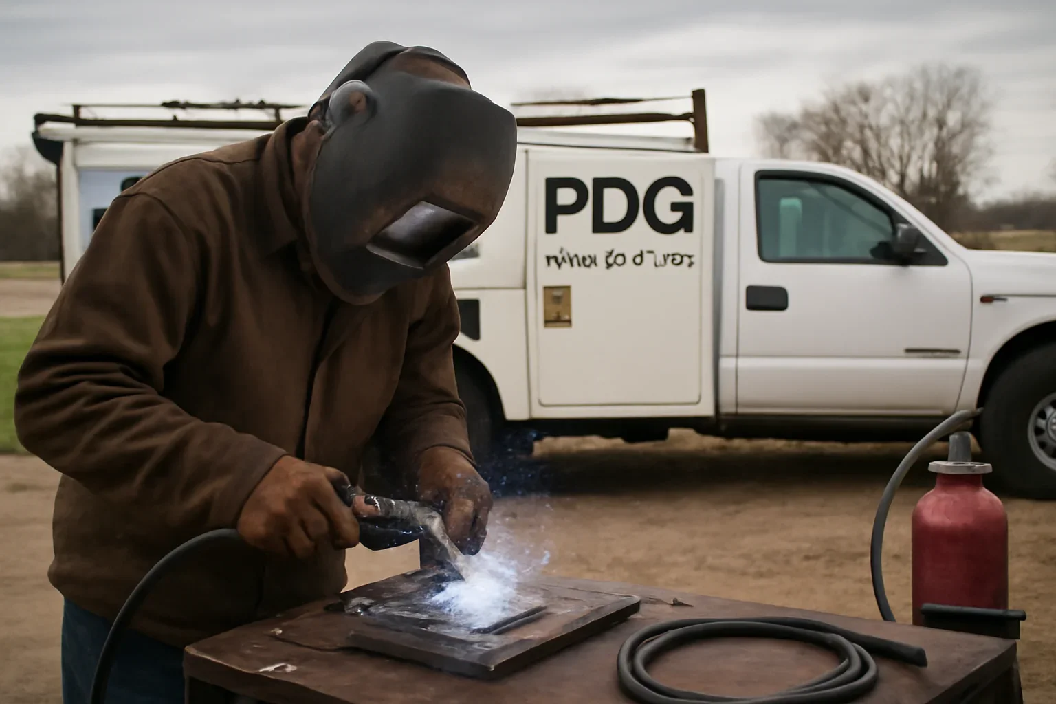Shop Welding & Repair support scene showing working equipment and service support