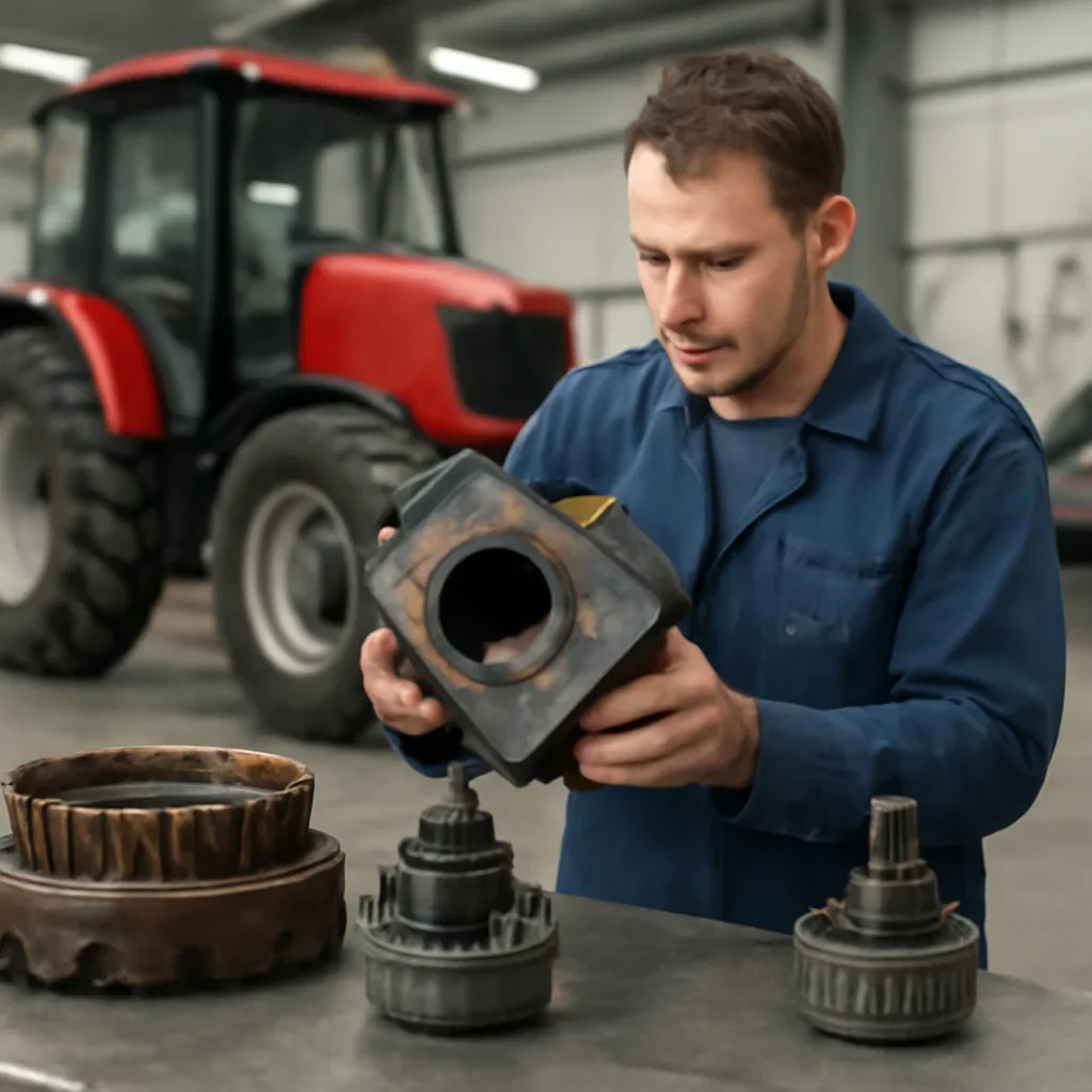 Tractor Repair work on equipment components in a shop setting