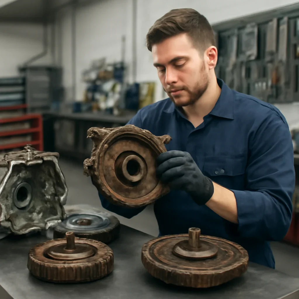 Transmission Repair work on equipment components in a shop setting