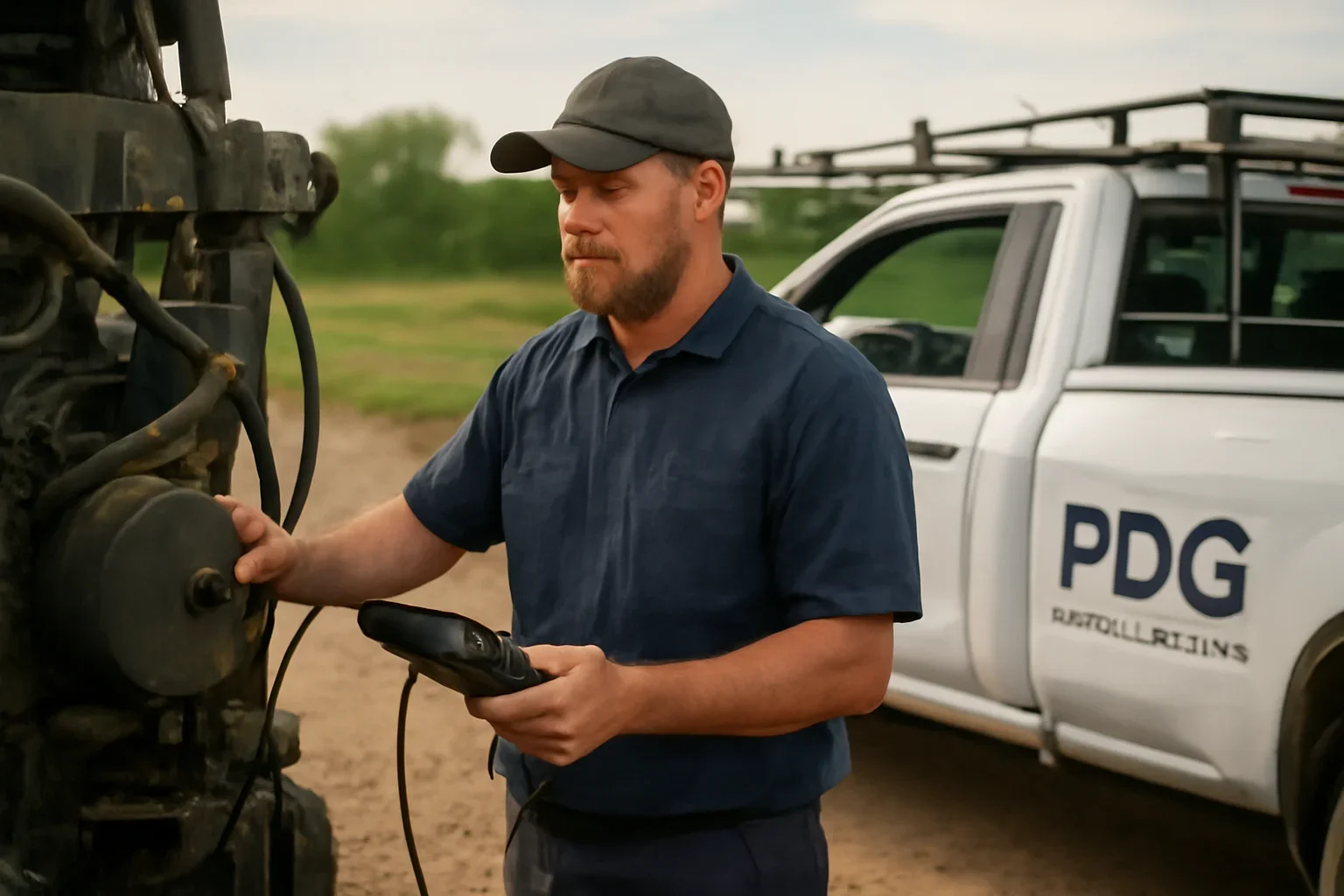 Financing & Payments support scene showing working equipment and service support