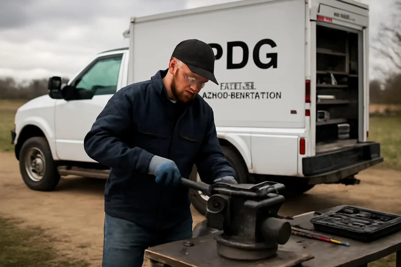 Warranty & Workmanship support scene showing working equipment and service support